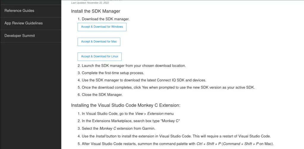 Install the SDK Manager Page