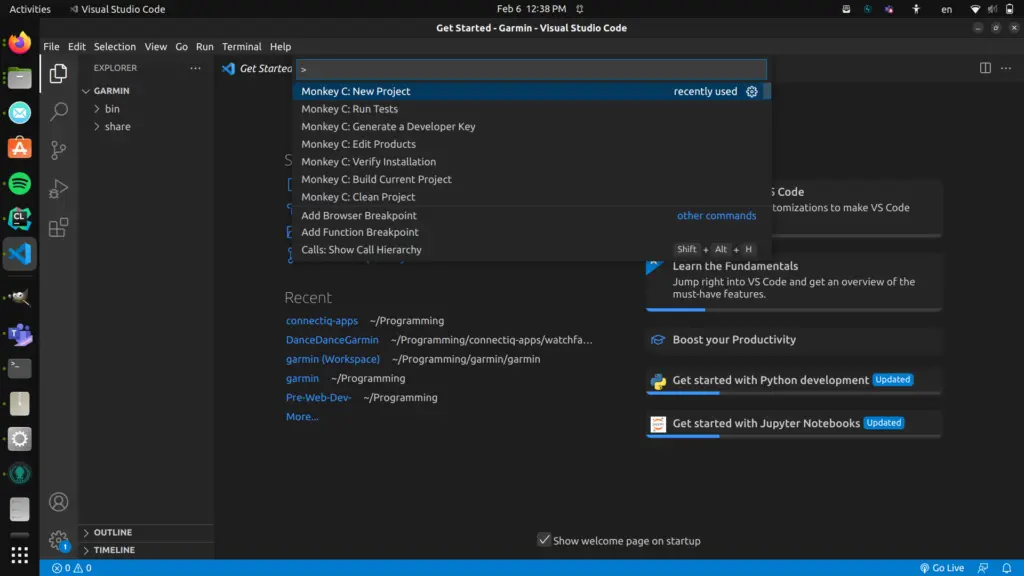 VSCode Command Prompt