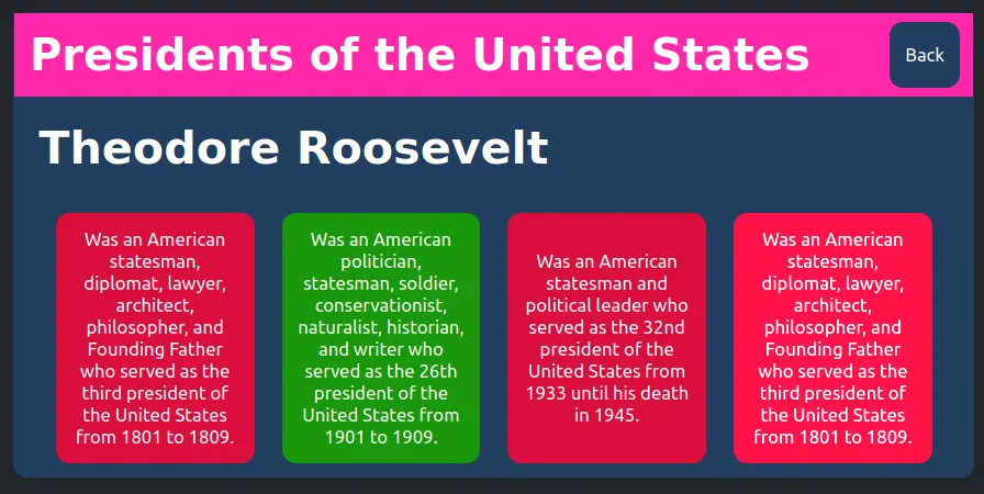 An example of multiple choice options in the Absorb app
