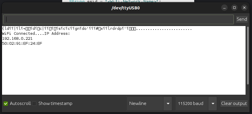 The serial monitor for Arduino IDE