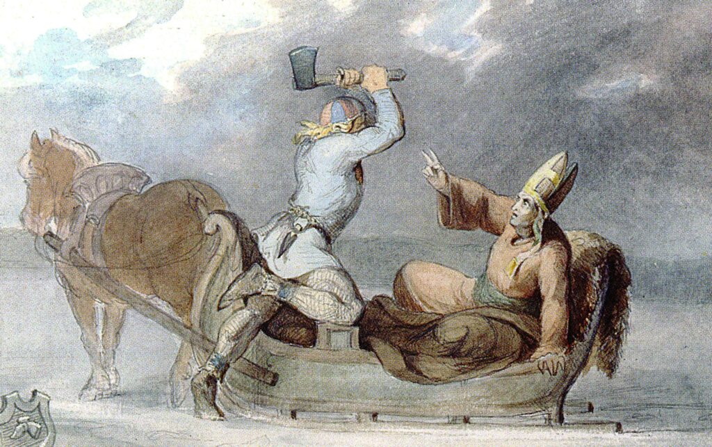 The Moment of Attack, Lalli (left) Bishop Henri (right)